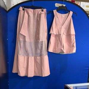 Chic Pink Skirt Set for Women